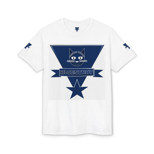 Bluestray Cat Graphic T-Shirt — Retro Star Logo Tee
