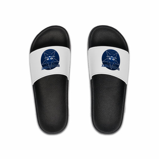 Navy Geometric Bluestray Cat Slide Sandals — Men's Casual Beach Slides