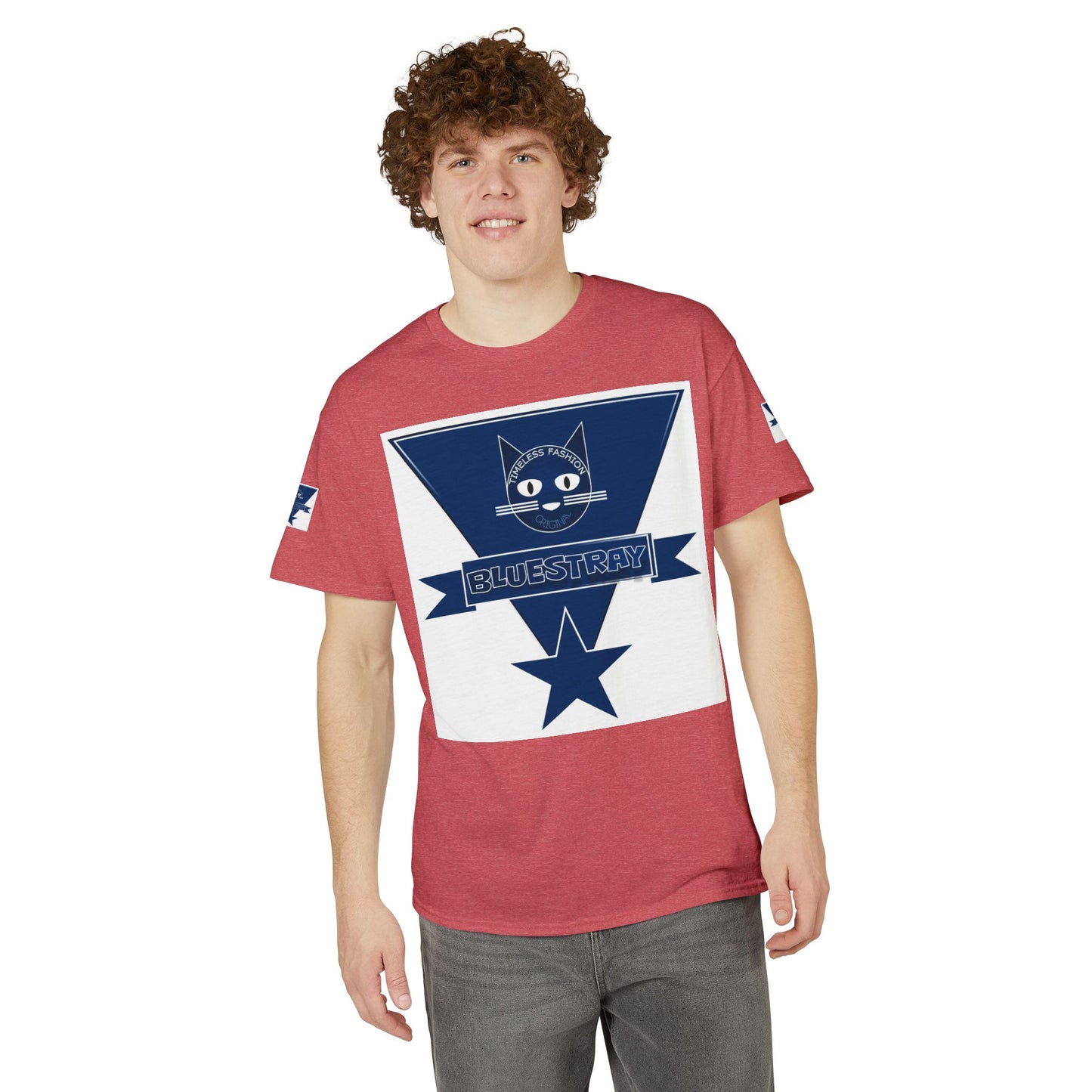 Bluestray Cat Graphic T-Shirt — Retro Star Logo Tee