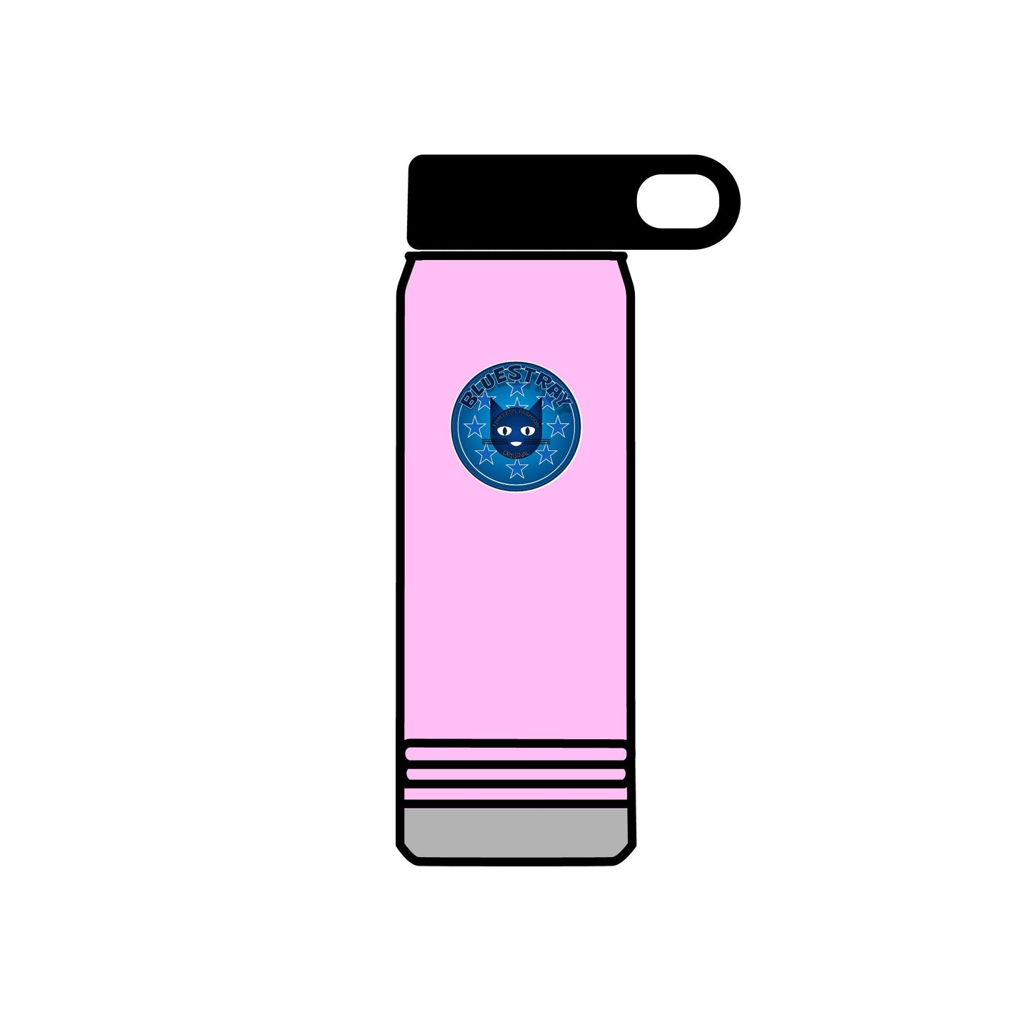 20oz Stainless Water Bottle with Bluestray Galaxy Cat Sticker — Cute Space Kitty Travel Bottle