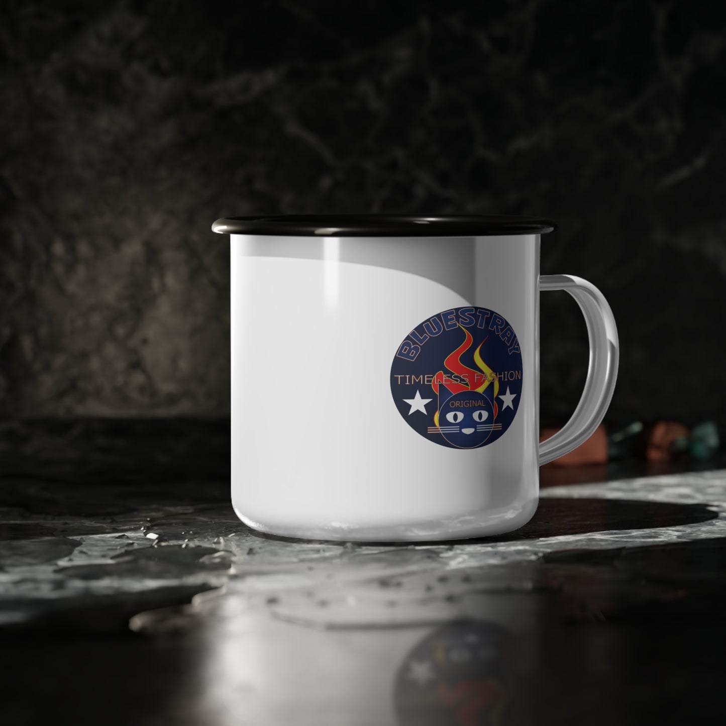 Enamel Camp Cup — 'Bluestray' Campfire Logo Coffee Mug