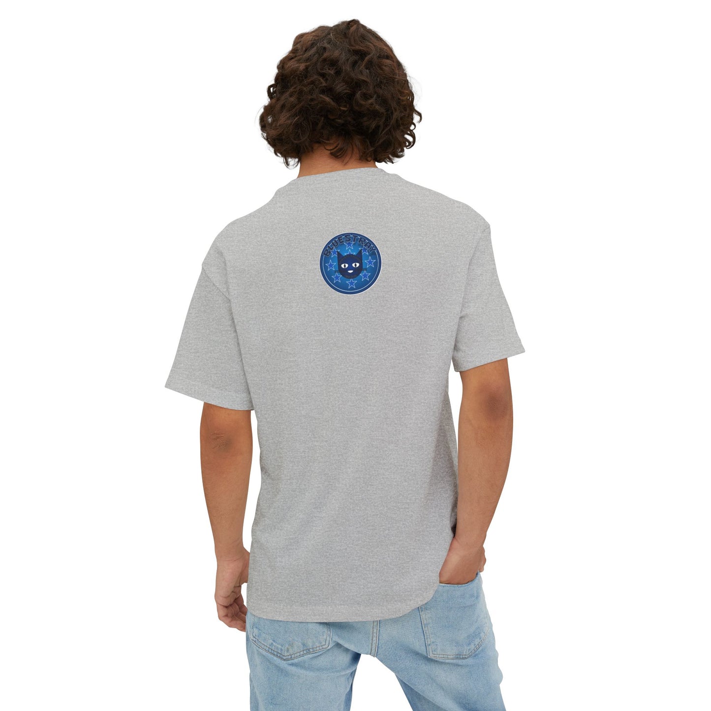 Blue Cat Stars Tee — "Bluestray" Graphic T-Shirt