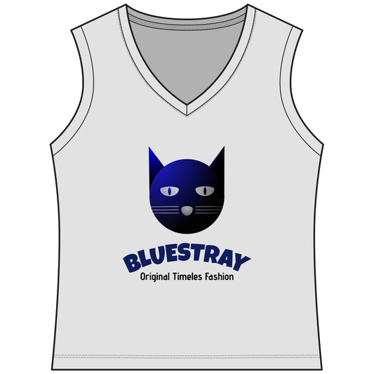 Bluestray Cat V-Neck Tank — Women's Sleeveless Graphic Tee