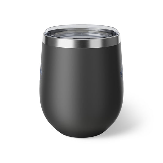 12oz Insulated Copper Tumbler — Vacuum Wine Cup with Leak-Resistant Lid (Bluestray Logo)