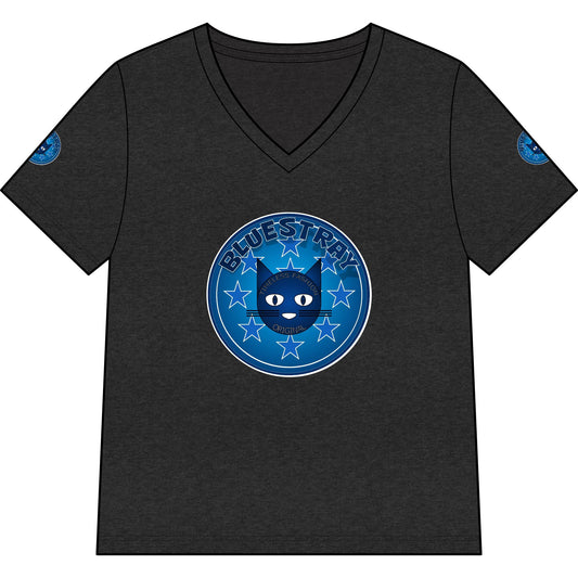 Bluestray Cat V-Neck Tee — Women's Graphic Cat Shirt