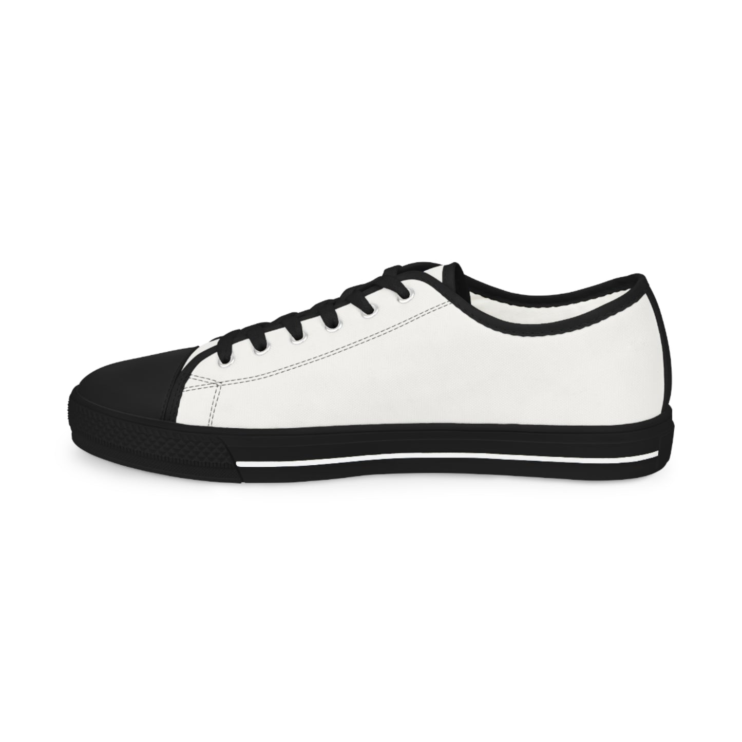 White Low Top Sneakers with Bluestray Patch - Men's Casual Canvas Shoes