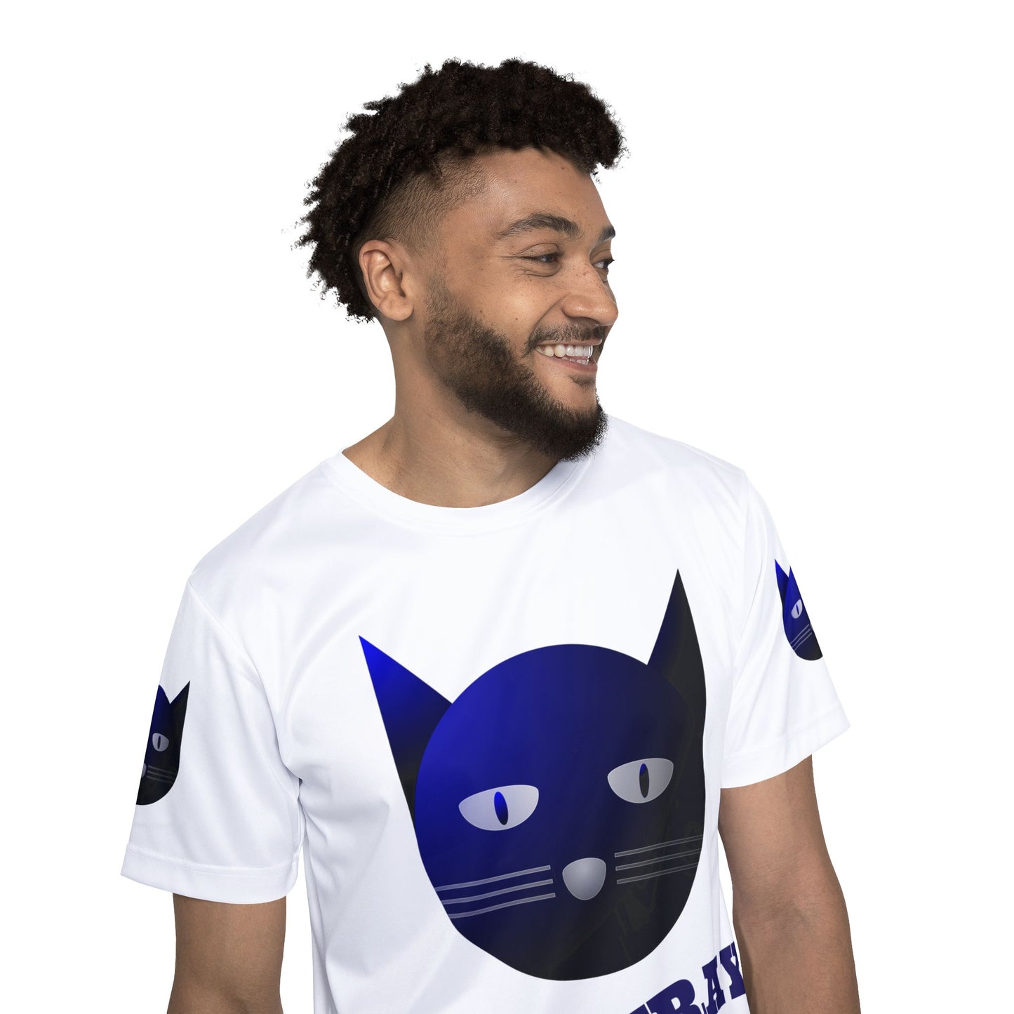 Bluestray Cat Sports Jersey — Men's Athletic Tee with Blue Cat Graphic