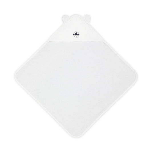 Embroidered Baby Hooded Bluestray Towel with Bear Ears — Soft Terry Hooded Bath Wrap