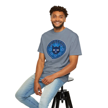 Bluestray Cat Graphic T-Shirt — Retro Star Emblem Tee
