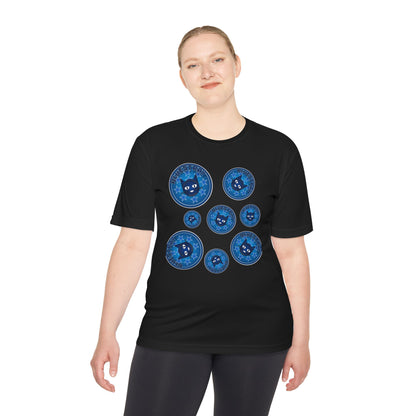 Blue Cat Galaxy Tee — "Bluestray" Graphic Moisture-Wicking Shirt