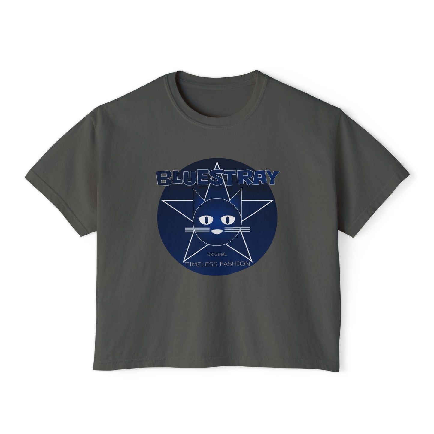Bluestray Cat Graphic Tee — Women's Boxy Casual Top