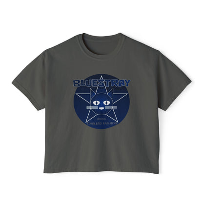 Bluestray Cat Graphic Tee — Women's Boxy Casual Top