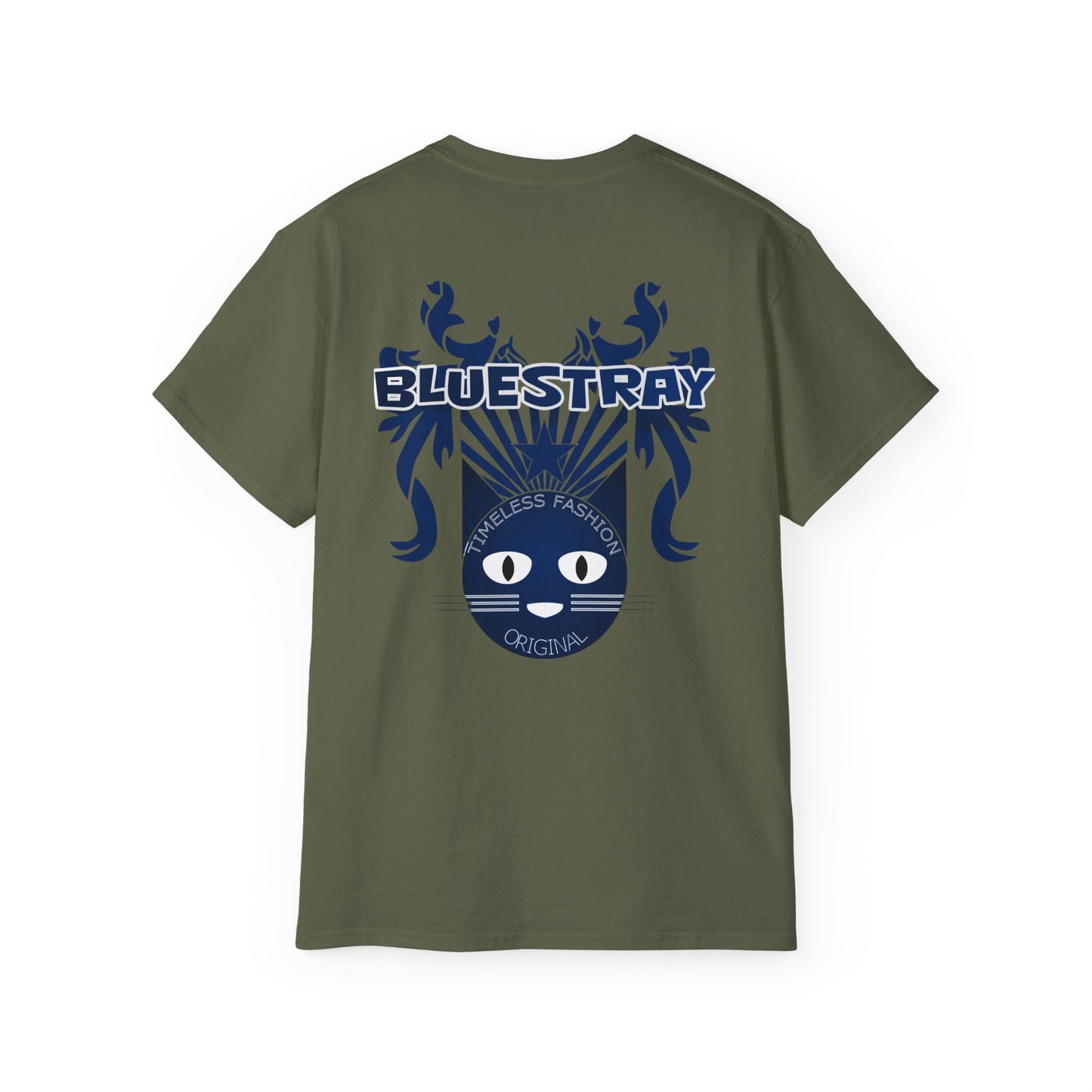 Bluestray Cat Graphic Tee — Retro Nautical Cat Design