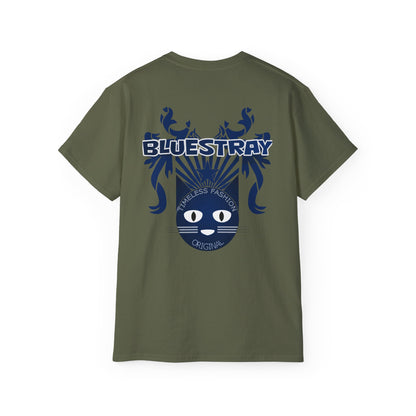 Bluestray Cat Graphic Tee — Retro Nautical Cat Design