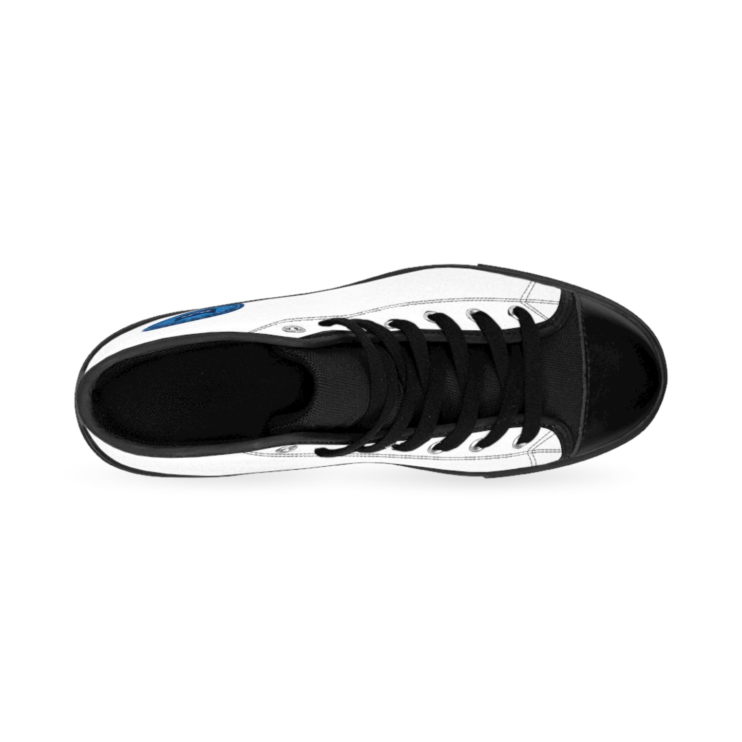 Women's Classic Sneakers — White High-Top with Bluestray Cat Patch