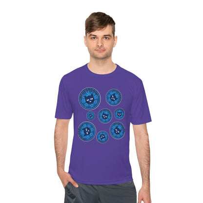 Blue Cat Galaxy Tee — "Bluestray" Graphic Moisture-Wicking Shirt
