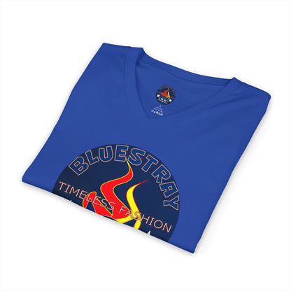 Time Station Equestrian Bluestray Cat V-Neck Tee