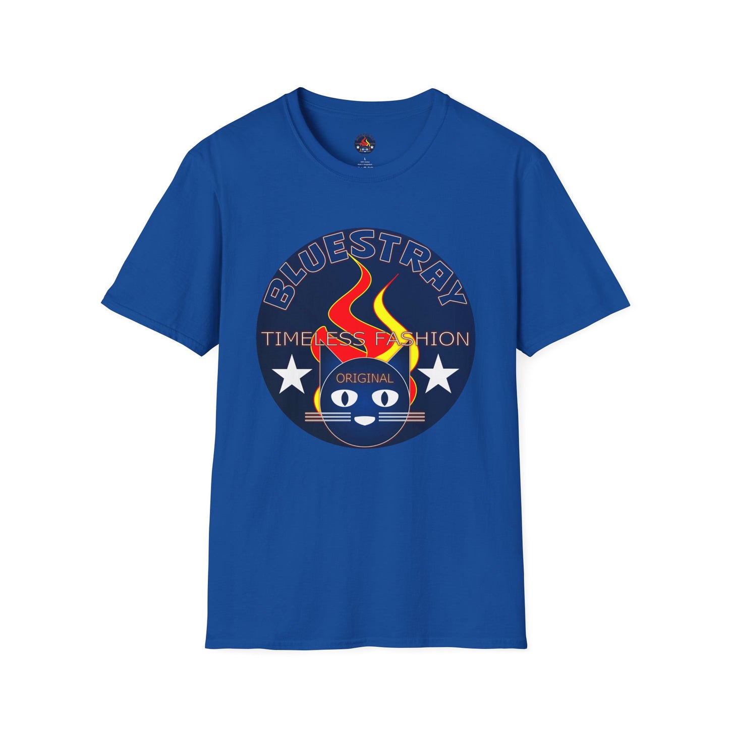 Bluestray 'Timeless Fashion' Graphic T-Shirt — Retro Flame Logo Tee