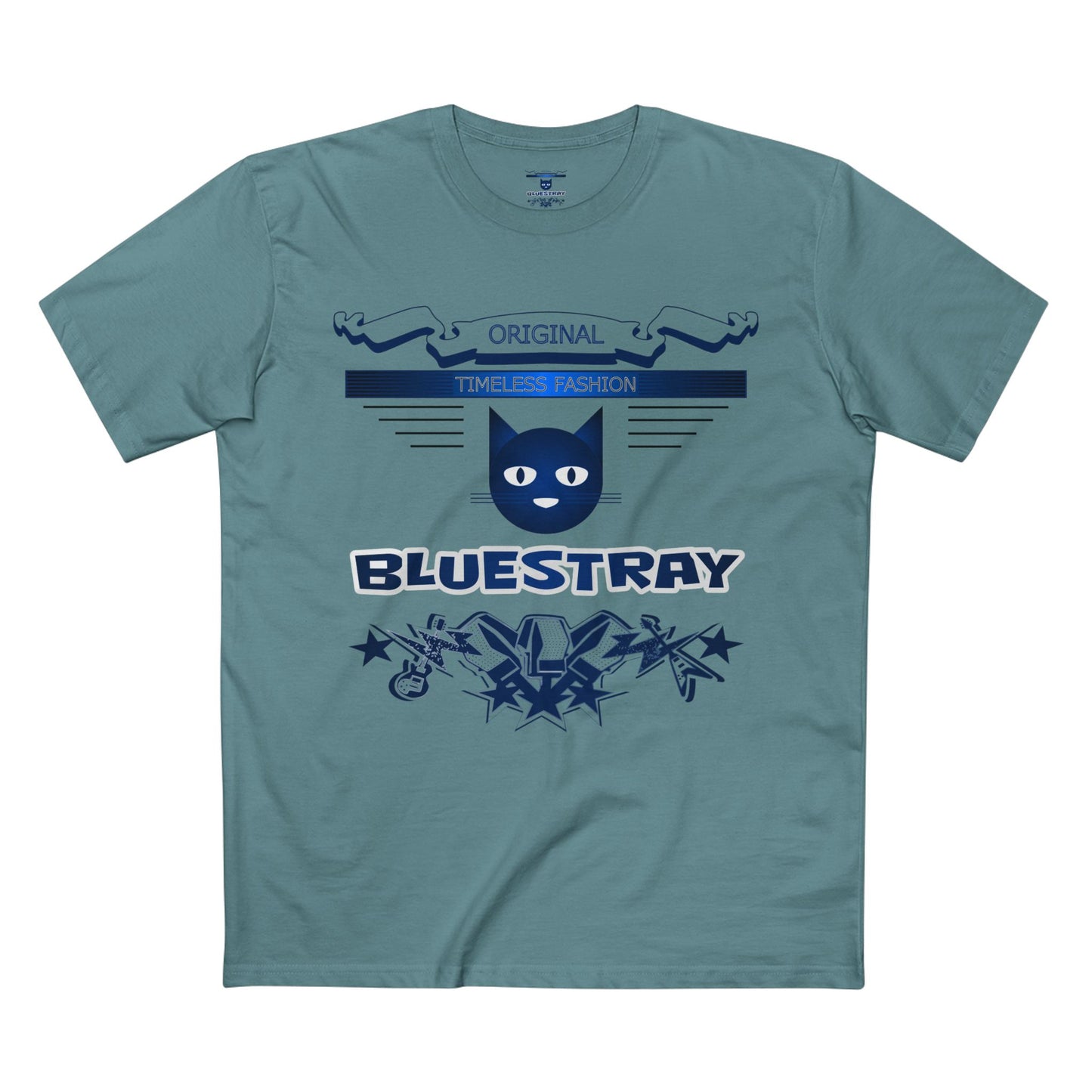 Bluestray Graphic Tee — Retro Cat Logo T-Shirt