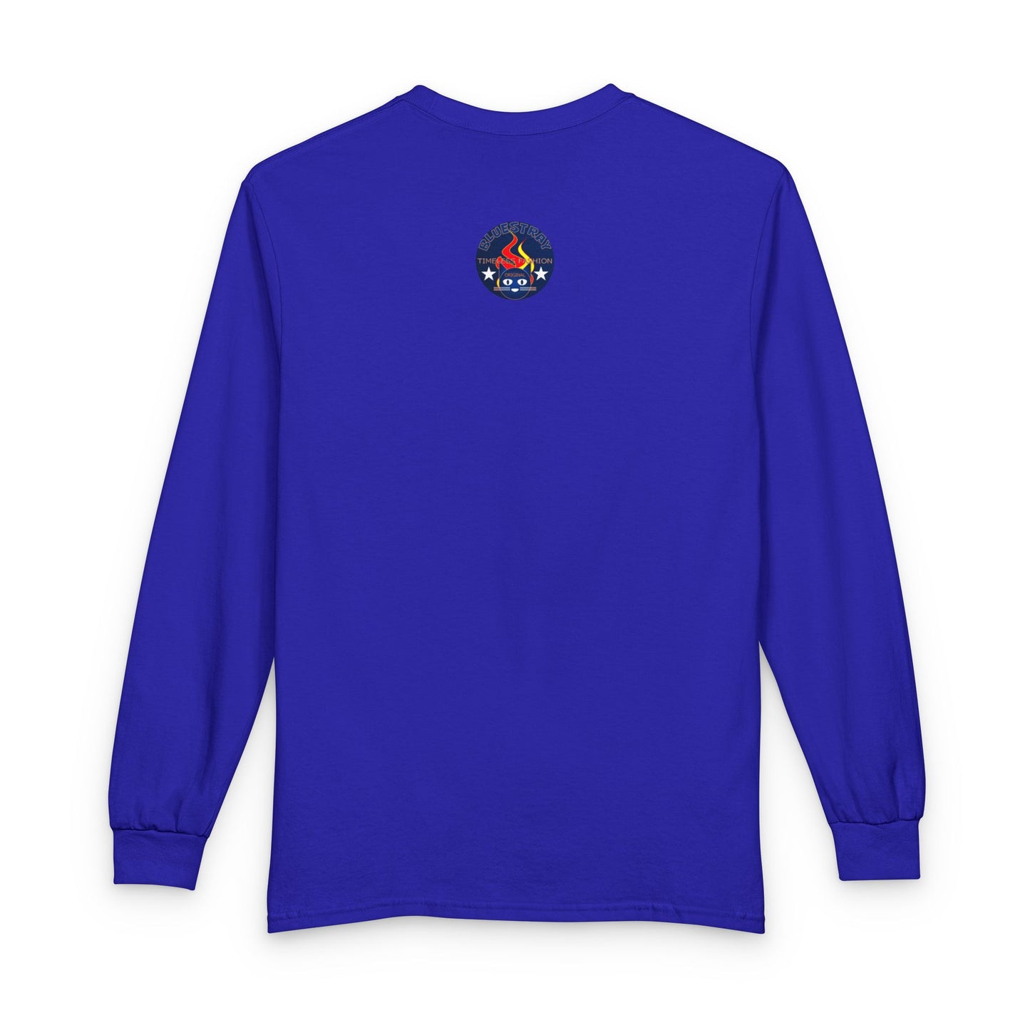 Equestrian Bluestray Time & Fashion Long Sleeve Tee — Flame Horse Logo