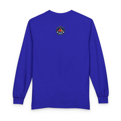 Equestrian Bluestray Time & Fashion Long Sleeve Tee — Flame Horse Logo