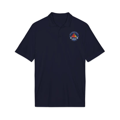 Embroidered Firefighter Patch Polo — Men’s Bluestray Performance Work Shirt