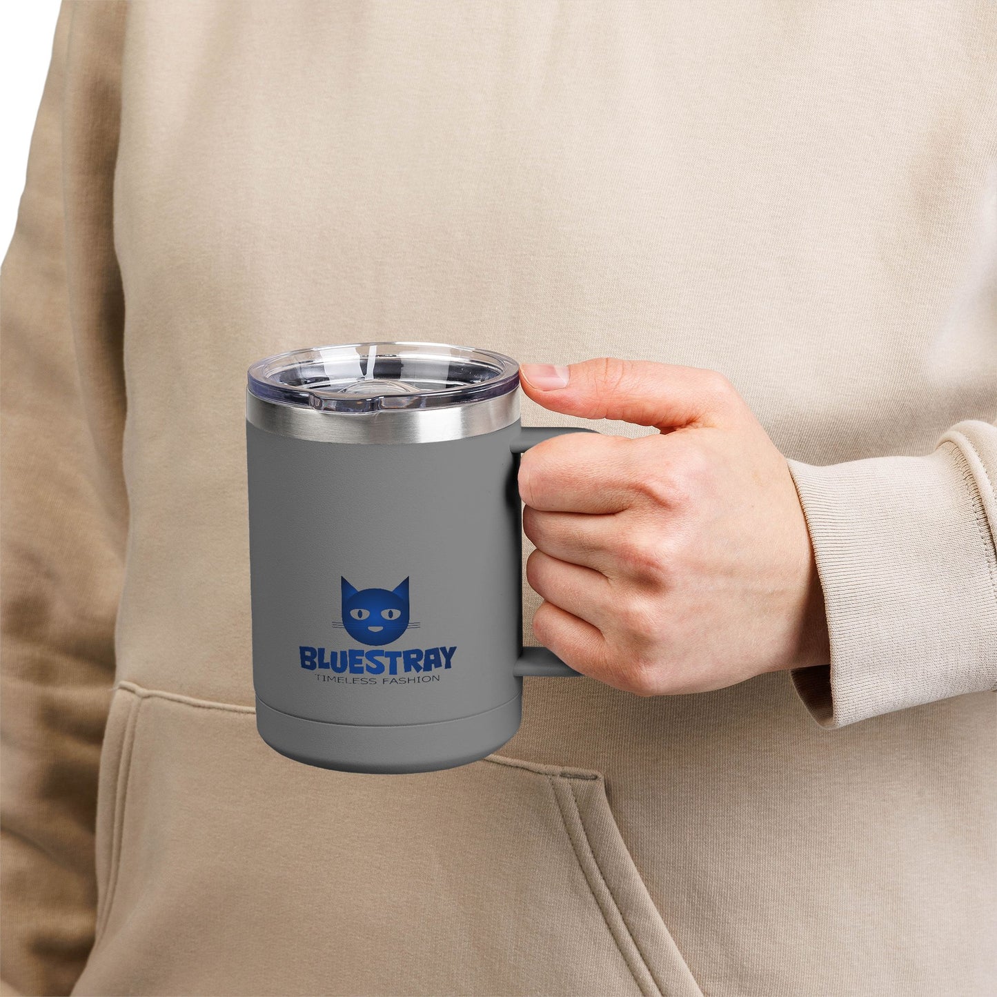 15oz Insulated Mug — Bluestray Cat Logo Travel Tumbler