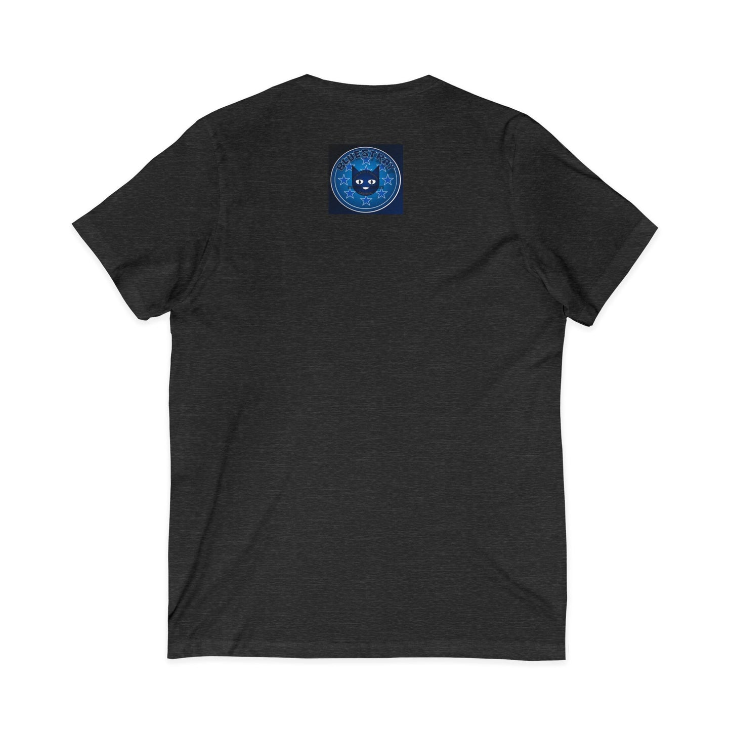Bluestray Cat V-Neck Tee — Retro Night Sky Cat Graphic Shirt