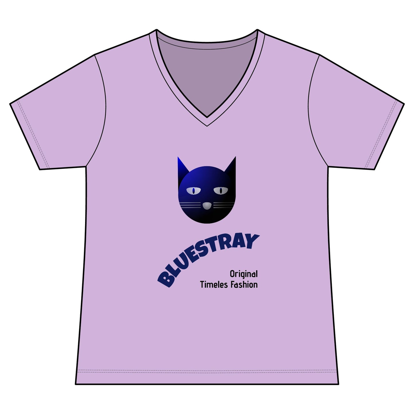 Bluestray Cat V-Neck Tee — Women's Graphic Cat Shirt
