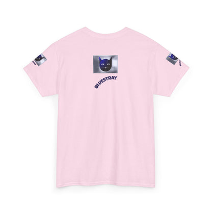 Bluestray Cat Graphic Tee — Retro Blue Cat Design