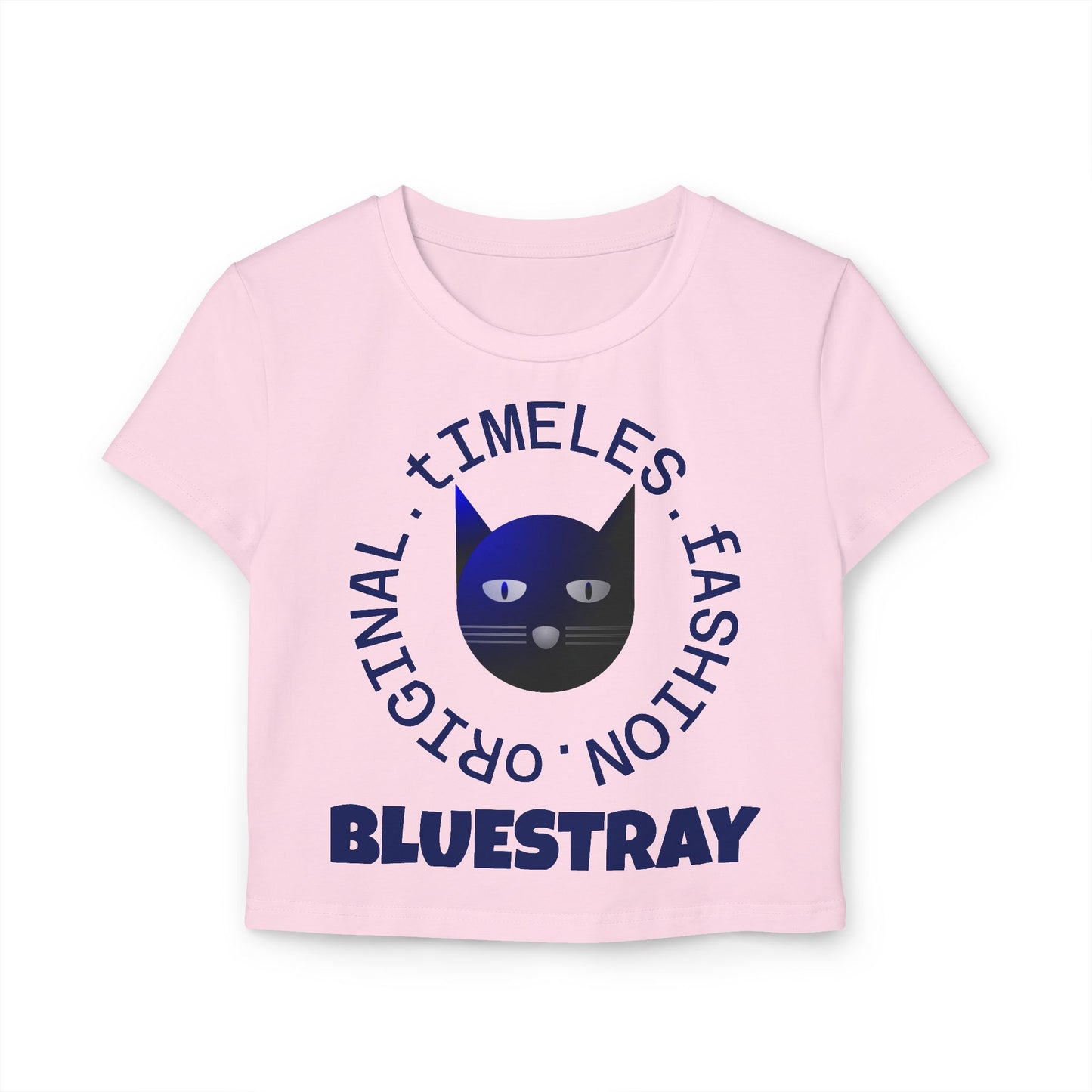 Women's Baby Tee — 'Bluestray' Cat Graphic Crop Top