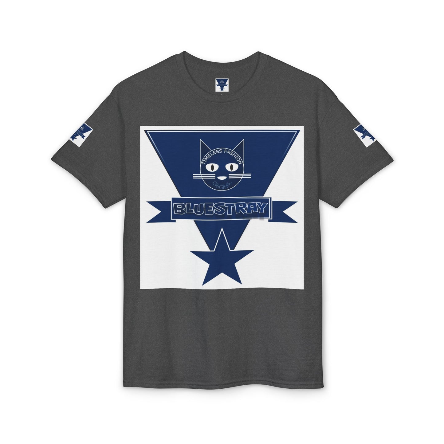 Bluestray Cat Graphic T-Shirt — Retro Star Logo Tee