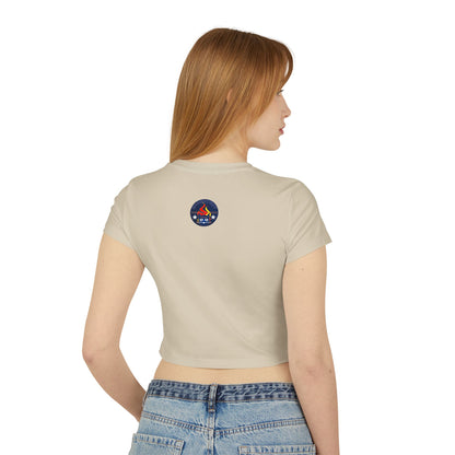 Women’s Baby Tee — Bluestray Flame Cat Logo Crop Top
