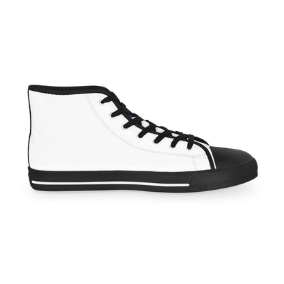 High Top Bluestray Sneakers — Retro Rocket Patch White Canvas Shoes