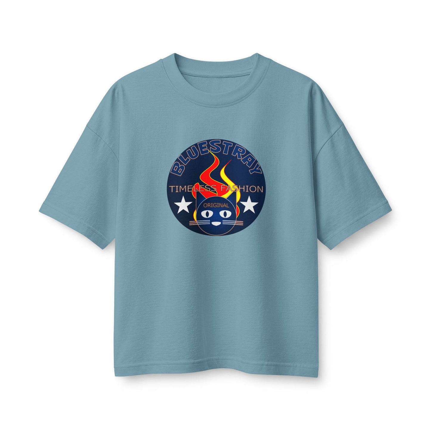 Bluestray Flame Mascot T-Shirt — Retro Campfire Logo Tee