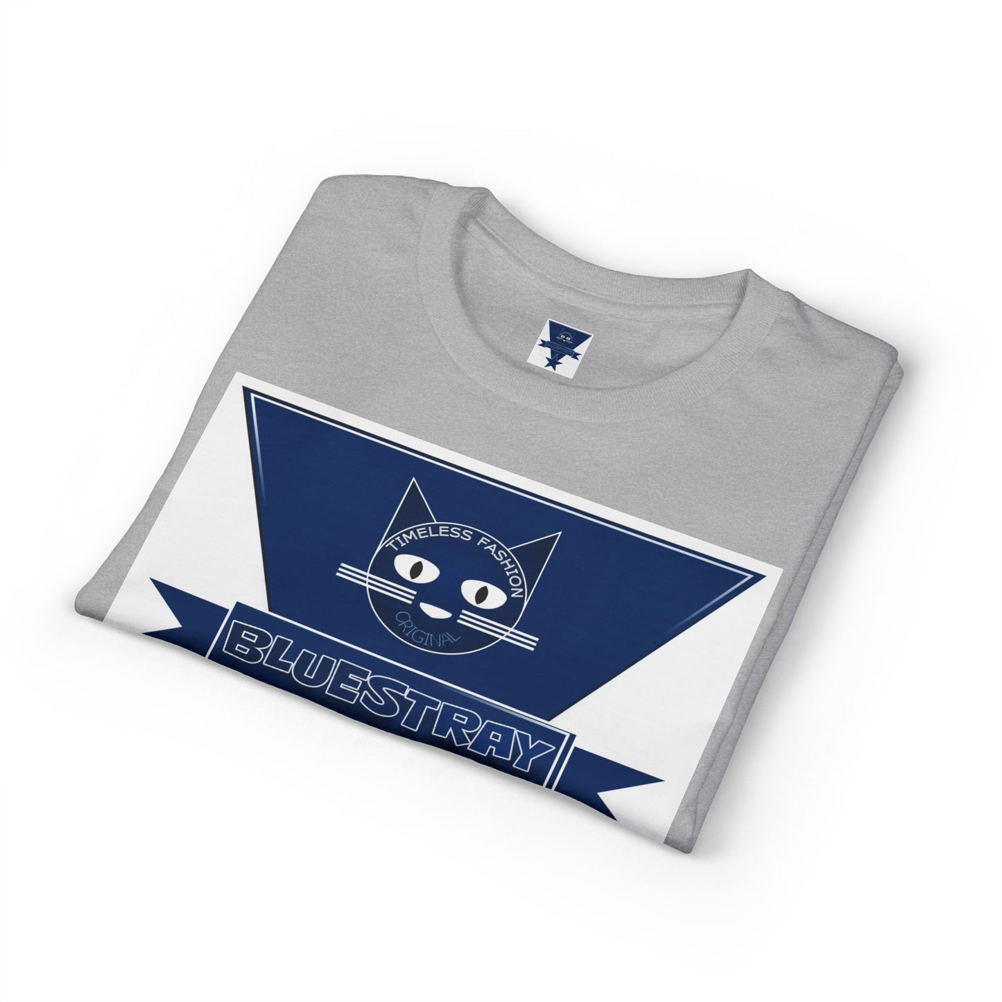 Bluestray Cat Graphic T-Shirt — Retro Star Logo Tee