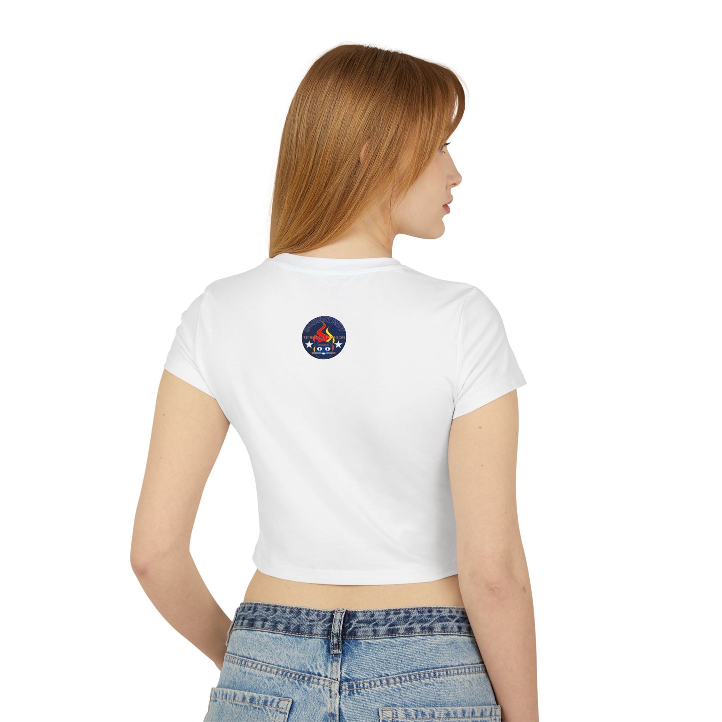 Women’s Baby Tee — Bluestray Flame Cat Logo Crop Top