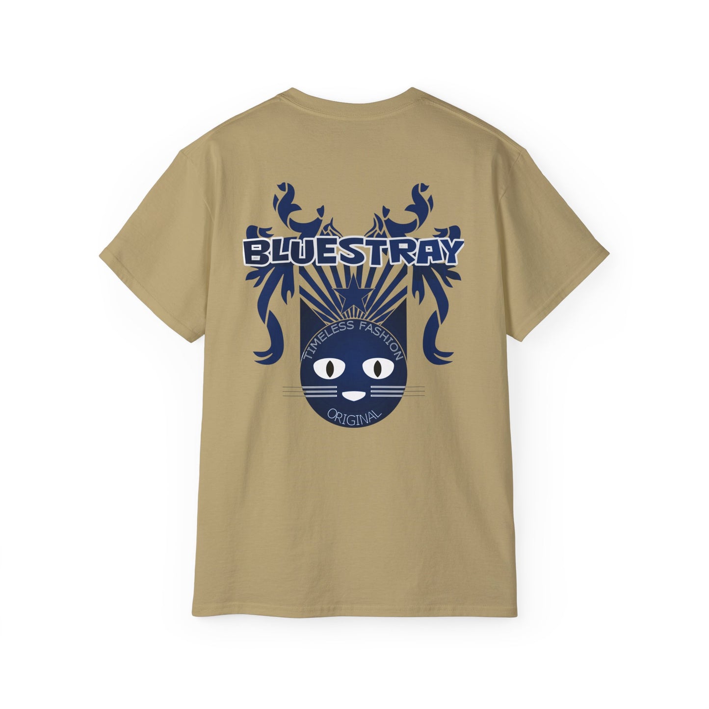 Bluestray Cat Graphic Tee — Retro Nautical Cat Design