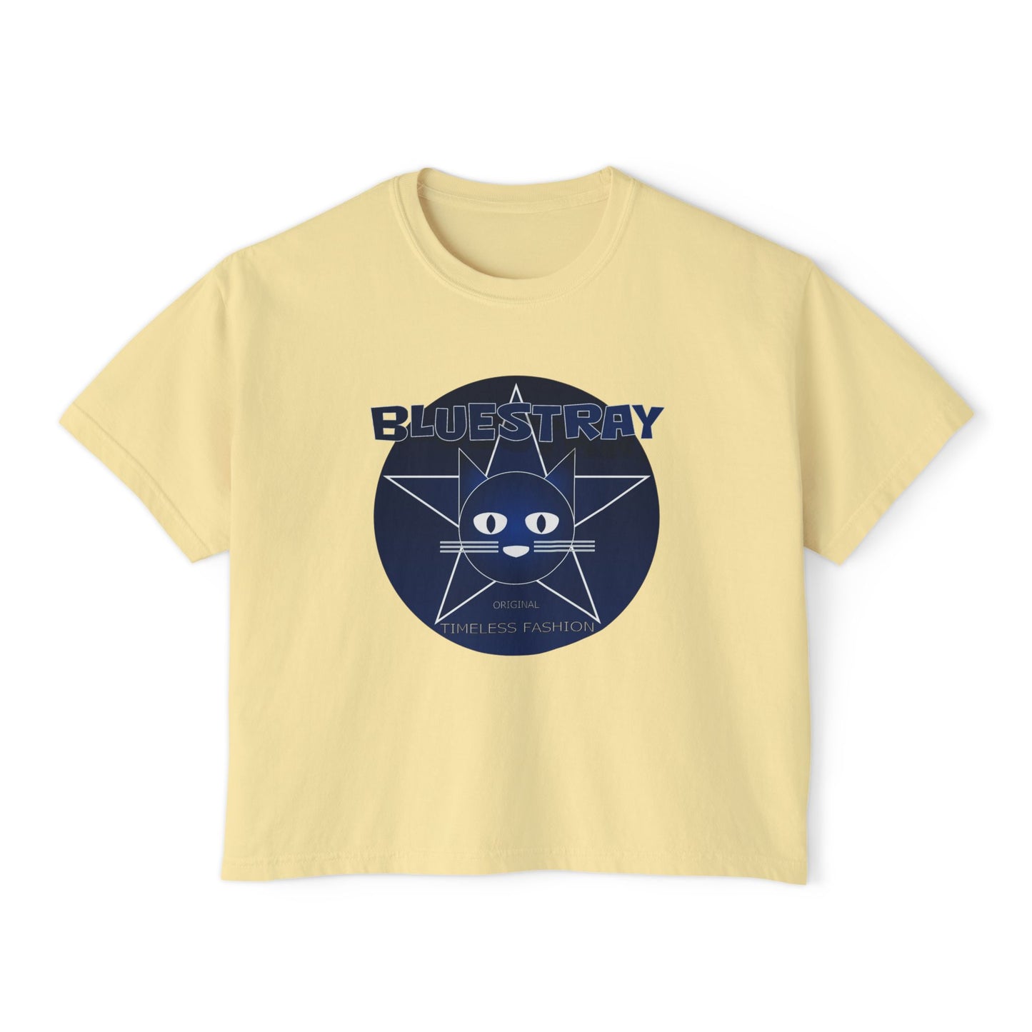 Bluestray Cat Graphic Tee — Women's Boxy Casual Top