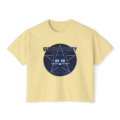 Bluestray Cat Graphic Tee — Women's Boxy Casual Top