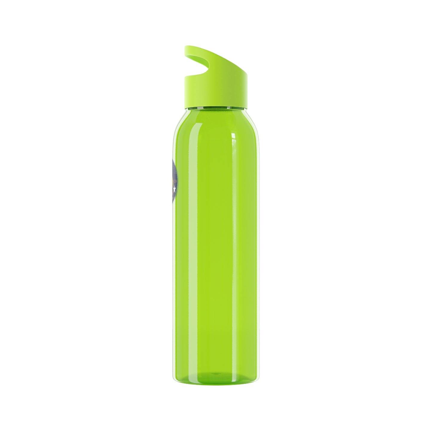 Bluestray Logo Water Bottle — Clear Reusable Bottle with Star & Flame Emblem