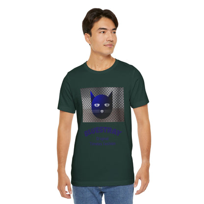 Bluestray Cat Graphic T-Shirt — Retro Blue Cat Logo Tee
