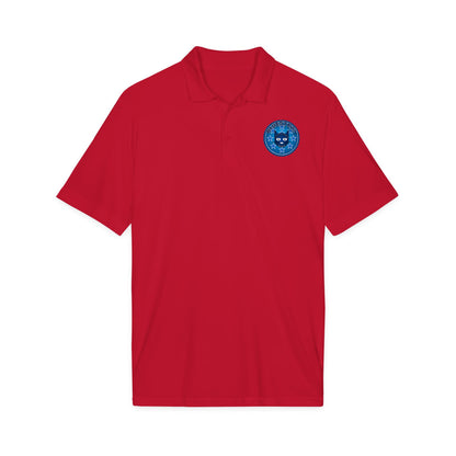 Embroidered Bluestray Cat Patch Polo Shirt — Cute Cat Logo Performance Golf Polo