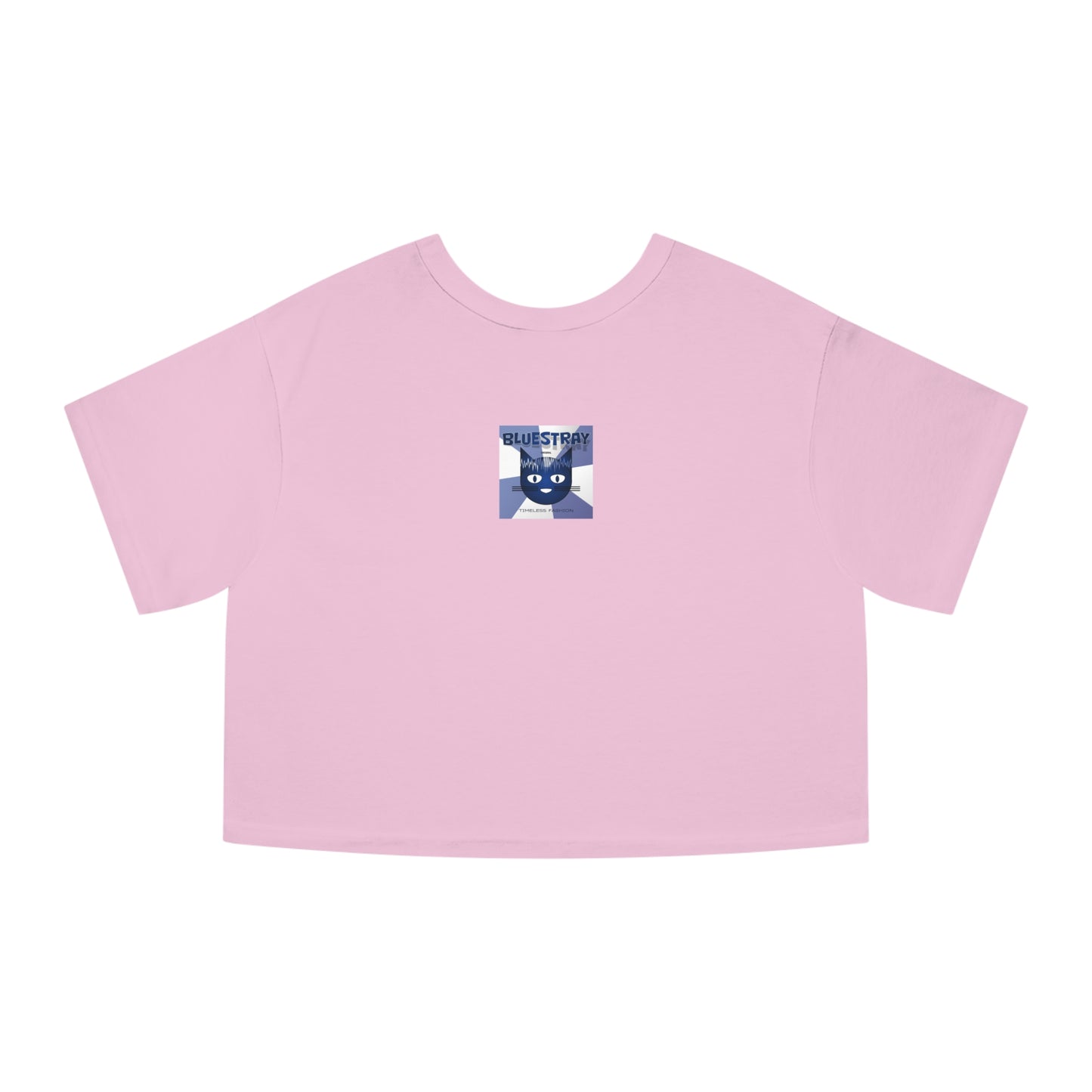 Bluestray Cat Graphic Cropped Tee — Vintage-Inspired Women's Champion Shirt