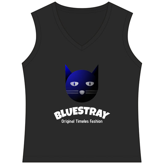 Bluestray Cat V-Neck Tank — Women's Sleeveless Graphic Tee