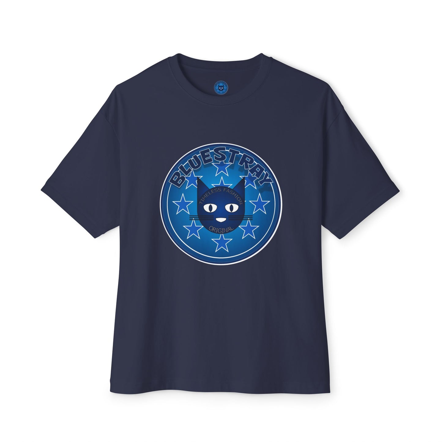 Blue Cat Stars Tee — "Bluestray" Graphic T-Shirt