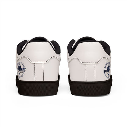 Bluestray Leather Low-Top Sneakers — Classic White Casual Shoes with Subtle Crest Accent