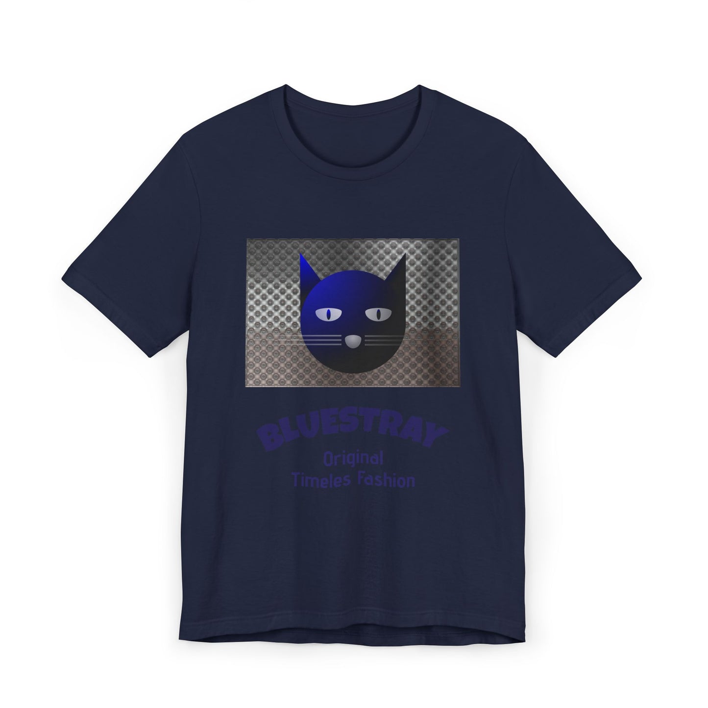 Bluestray Cat Graphic T-Shirt — Retro Blue Cat Logo Tee