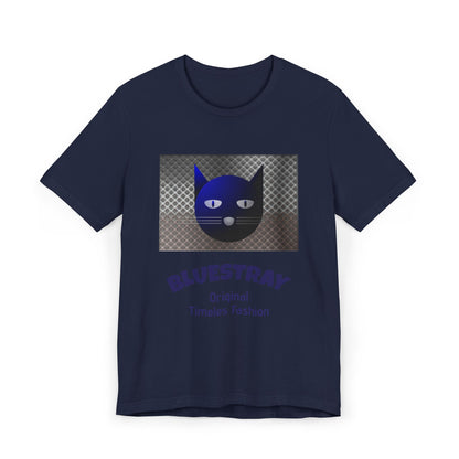 Bluestray Cat Graphic T-Shirt — Retro Blue Cat Logo Tee