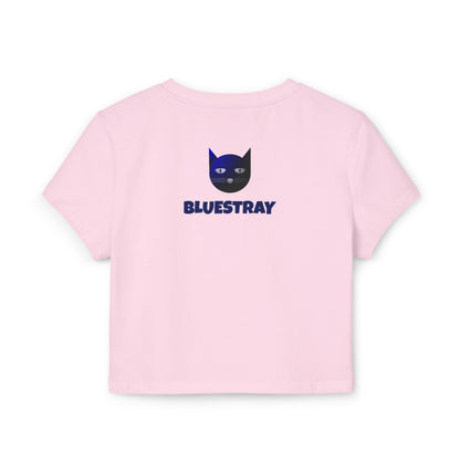 Women's Baby Tee — 'Bluestray' Cat Graphic Crop Top